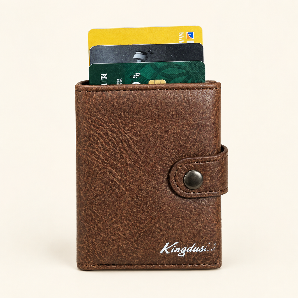 Vintage Leather Pop-Up Wallet