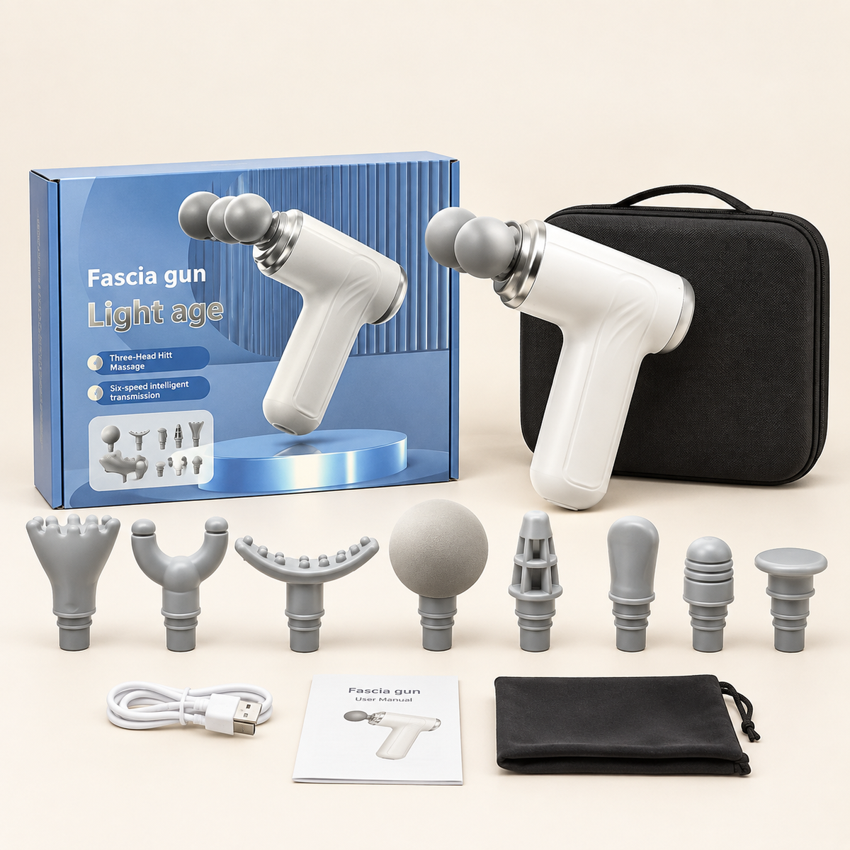 3-Head Massage Gun